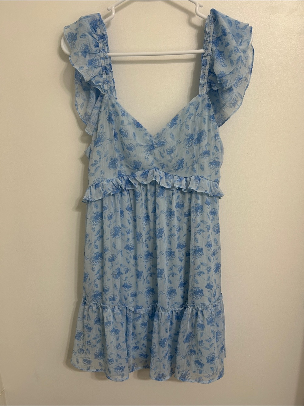 Altar'd State Light Blue Floral Mini Dress